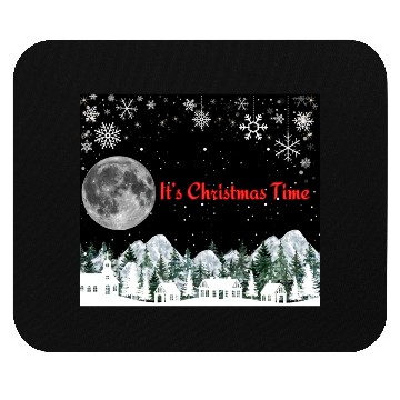 Discover It s Christmas Time 3 3 black Mouse Pads