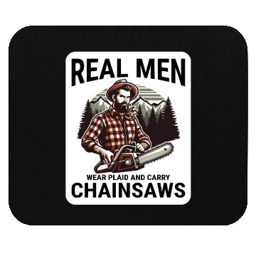 Discover Lumberjack Woodworker Woodcutter Chainsaw Arborist Mouse Pads