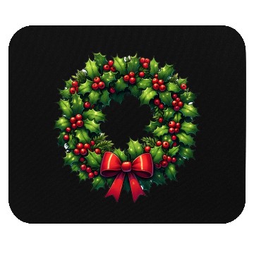 Discover Festive Foliage: Classic Christmas Wreath Mouse Pads