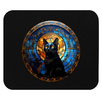 Discover Bombay cat in stained glass Mouse Pads