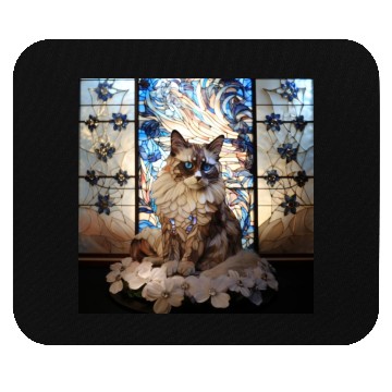 Discover Ragdoll cat in stained glass Mouse Pads