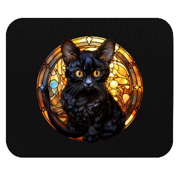 Discover Bombay kitten in stained glass Mouse Pads