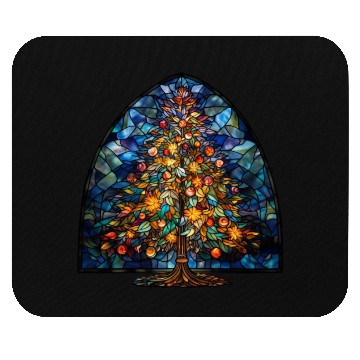 Discover Stained Glass Christmas Tree Mouse Pads
