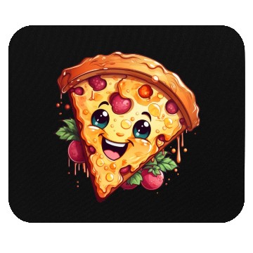 Discover A charming kawaii style pizza slice Mouse Pads