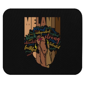 Discover Melanin Powerful Words Afro Black Mouse Pads