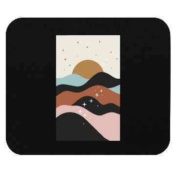 Discover Boho Mountains Moon and Stars Mouse Pads