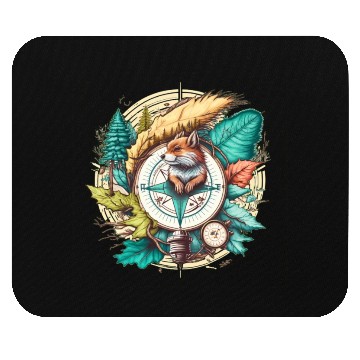 Discover Adventurous Squirrel Compass : Navigating Nature Mouse Pads