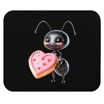 Discover Ant With Heart Cookie Valentine's Day Greeting Mouse Pads