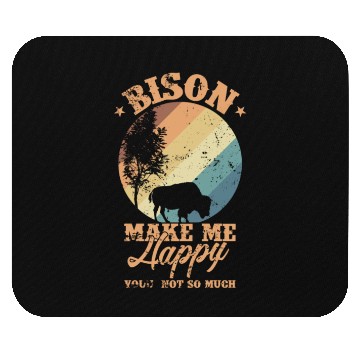 Discover Bison make my Happy Environment Animal Mouse Pads