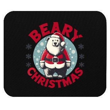 Discover Funny Beary Christmas Mouse Pads