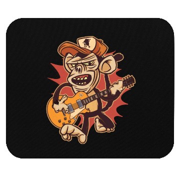 Discover Retro Chimpanzee Guitar Player Graphic Mouse Pads