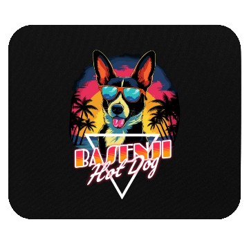 Discover Retro Wave Basenji Hot Dog Mouse Pads