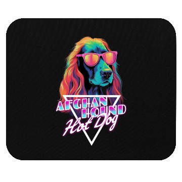 Discover Retro Wave Afghan Hound Hot Dog Mouse Pads