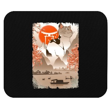 Discover 001867 Japanese Cat Mountain Fisher Lake Mouse Pads