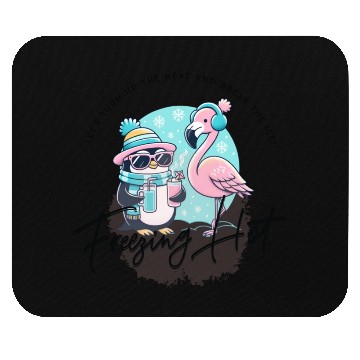 Discover Flamingo & Penguin Freezing Hot Christmas Fun Mouse Pads