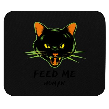 Discover Angry Cat Feed Me Human Gift Mouse Pads