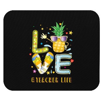 Discover Teacher Life Pineapple Sunglasses Flip Flop Mouse Pads