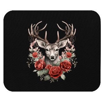 Discover Gothic Deer Forest Animals Roses Mouse Pads