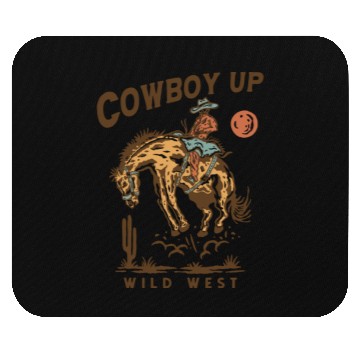 Discover Cowboy Up - Wild Wild West Mouse Pads
