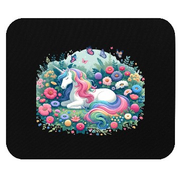 Discover Botanist Unicorn in a Magical Garden Mouse Pads