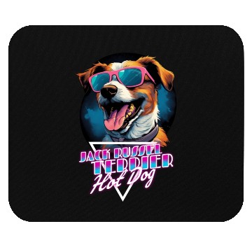Discover Retro Wave Jack Russel Terrier Hot Dog Mouse Pads