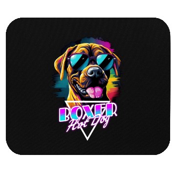 Discover Retro Wave Boxer Hot Dog Mouse Pads