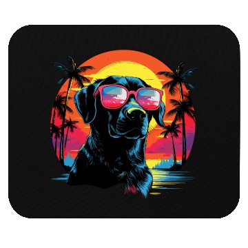 Discover Retro Wave Labrador Dog Mouse Pads