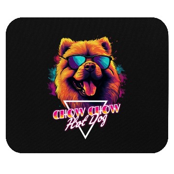 Discover Retro Wave Chow Chow Hot Dog Mouse Pads