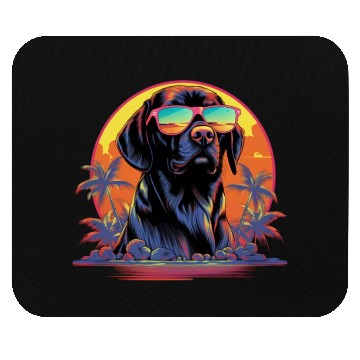 Discover Retro Wave Foxhound Dog Mouse Pads