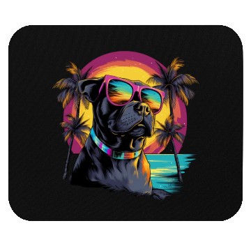 Discover Retro Wave Pitbull Terrier Dog Mouse Pads