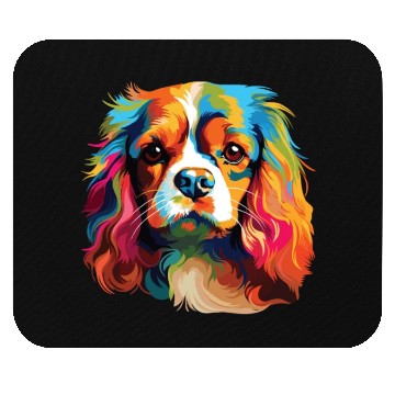 Discover Watercolor Colorful Cavalier King Charles Spaniel Mouse Pads