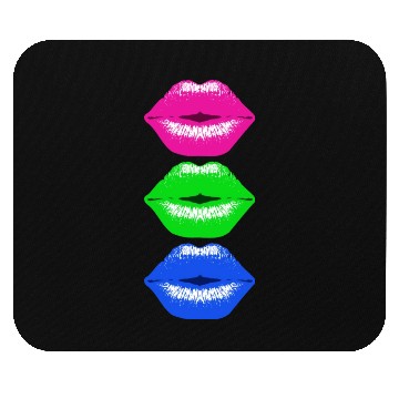 Discover 3 Kissing Lips Neon Colors Mouse Pads
