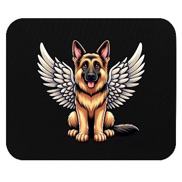 Discover German Shepherd Angel - Guardian with Wings Mouse Pads