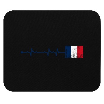 Discover France Flag Heartbeat Mouse Pads