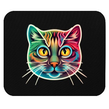 Discover cat face neon design Mouse Pads