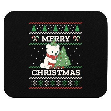 Discover Polar Bear Sweater Ugly Christmas Mouse Pads