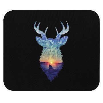 Discover Polygon Wilderness: Majestic Deer Mouse Pads