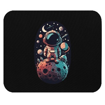 Discover Astronaut on the moon Mouse Pads