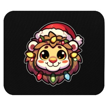 Discover Christmas Hat Christmas Fairy Lights Lion Mouse Pads