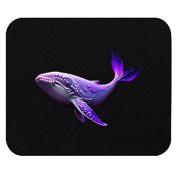 Discover Neon whale illustration Mouse Pads