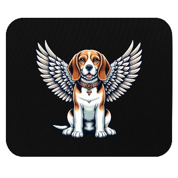 Discover Beagle Angel - Adorable Dog with Wings Mouse Pads