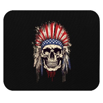 Discover Skull Indian Chief Native American USA Mouse Pads