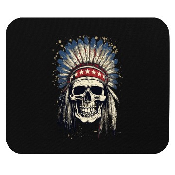 Discover Skull Indian Chief Native American USA Mouse Pads