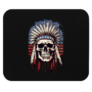 Discover Skull Indian Chief Native American USA Mouse Pads