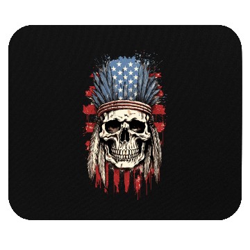 Discover Skull Indian Chief Native American USA Mouse Pads