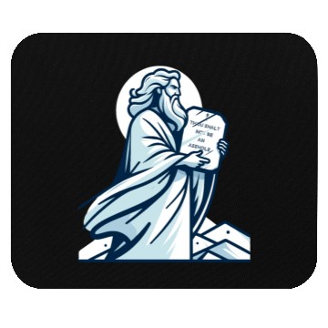 Discover Thou shalt not be an asshole funny Moses design Mouse Pads
