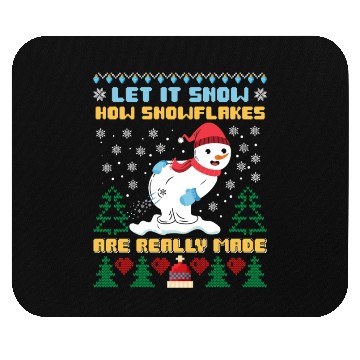 Discover Snowman Let it Snow Christmas Snow Fever Mouse Pads