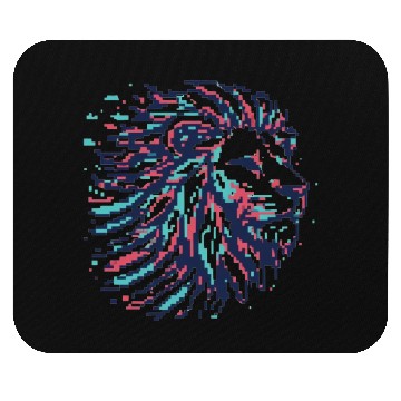 Discover Retro Pixel Art Lion Head Design Mouse Pads