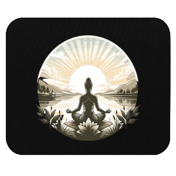 Discover Yoga lotus design Mouse Pads