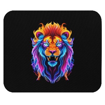 Discover Roaring Spectrum: Colorful Lion Face Mouse Pads